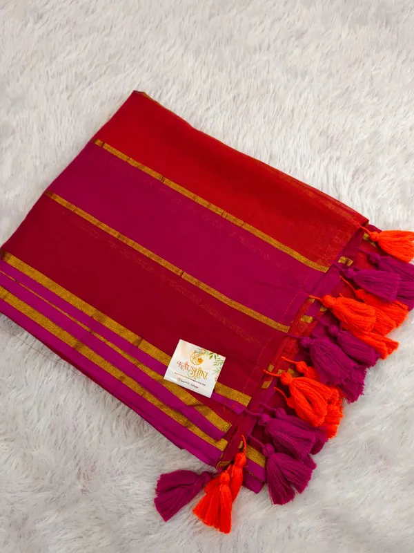Red_Orange_Mul_Cotton_Zari_Striped_Saree_For_Women