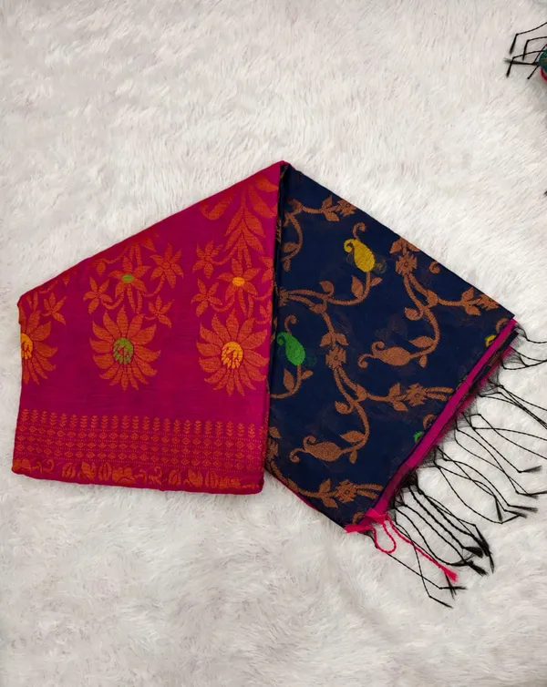 Magenta_Royal_Blue_Handloom_Chanderi_Cotton_Zari_Saree_For_Women