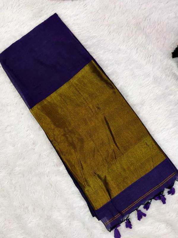 Royal_Blue_Mul_Cotton_Zari_Stripes_Saree_For_Women