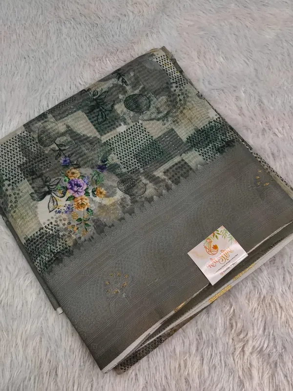 Gray_Cotton_Floral_Printed_Saree_For_Women
