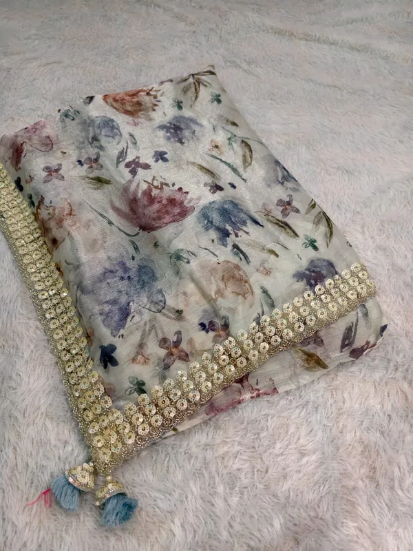 White_Crush_Tissue_Sequin_Work_Border_Saree_For_Women