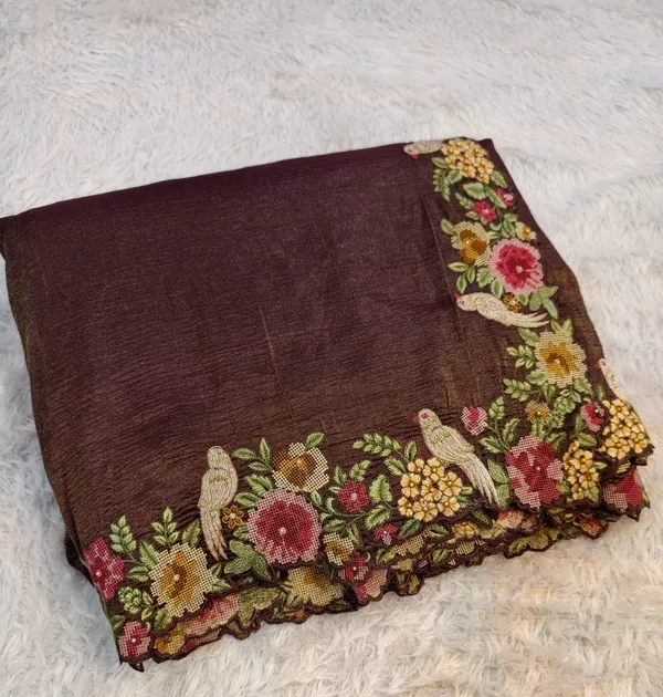 Brown_Crush_Tissue_Hand_Woven_Border_Saree_For_Women