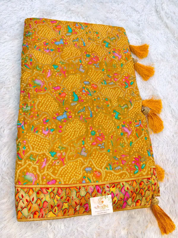 Yellow_Pure_Gadchola_Floral_Zari_Work_Saree_For_Women