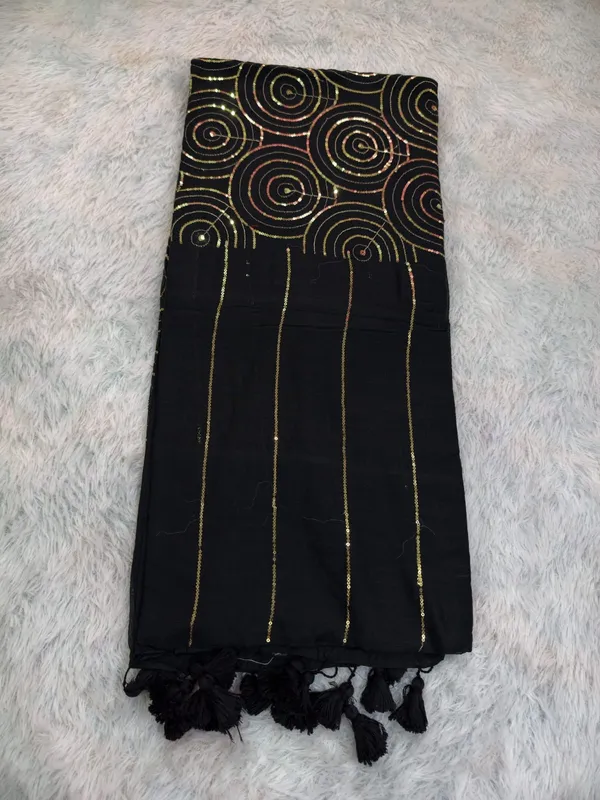 Black_Mul_Cotton_Sequin_Work_Saree_For_Women
