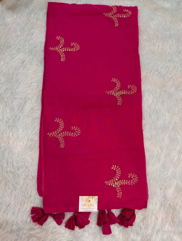 Rani_Pink_Mul_Cotton_Sequin_Work_Saree_For_Women