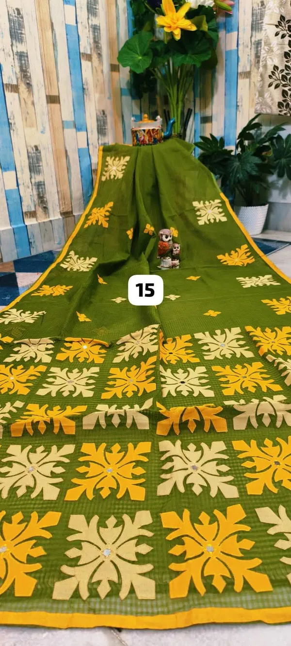 Olive_Sage_Green_Resham_Kota_Applique_Work_Saree_For_Women