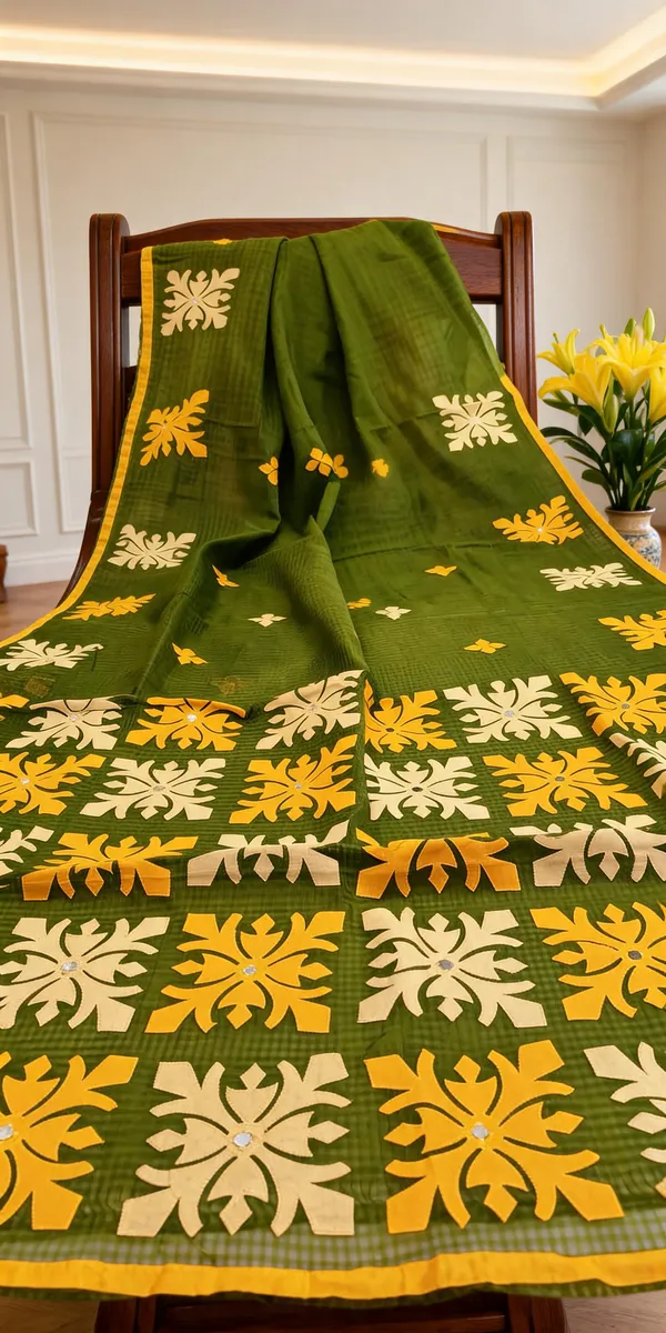 Olive_Sage_Green_Resham_Kota_Applique_Work_Saree_For_Women