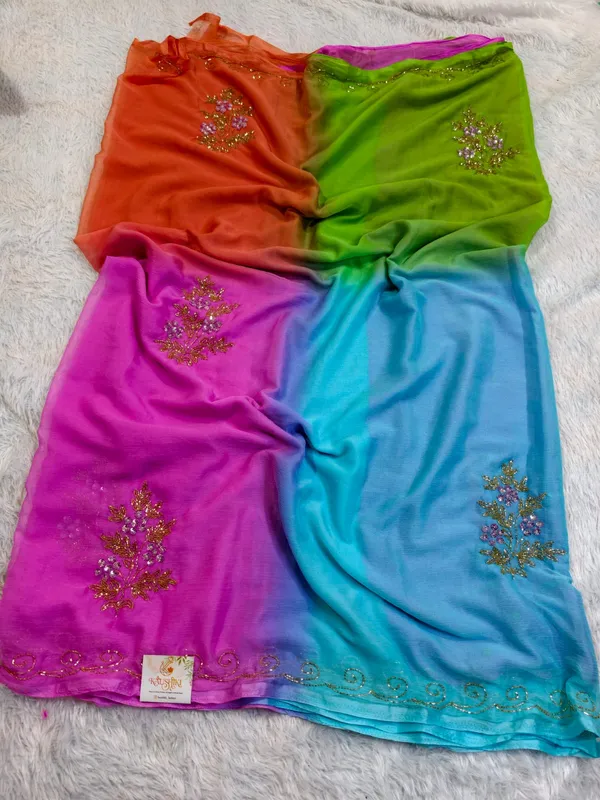 Multicolor_Pure_Chiffon_Ombre_Katdana_Sequin_Saree_For_Women