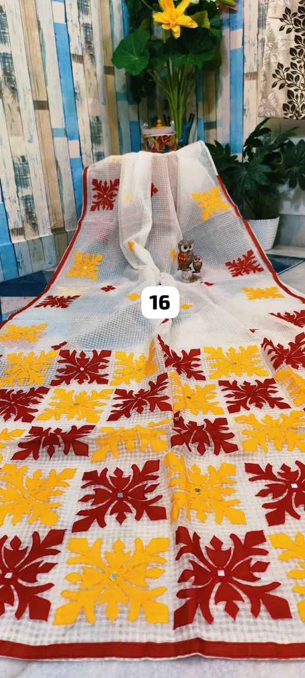 White_Resham_Kota_Applique_Work_Saree_For_Women