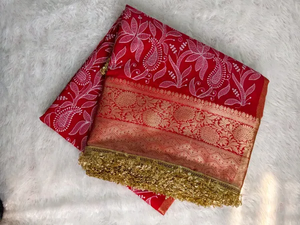 Red_Organza_Banarasi_Chikankari_Saree_For_Women