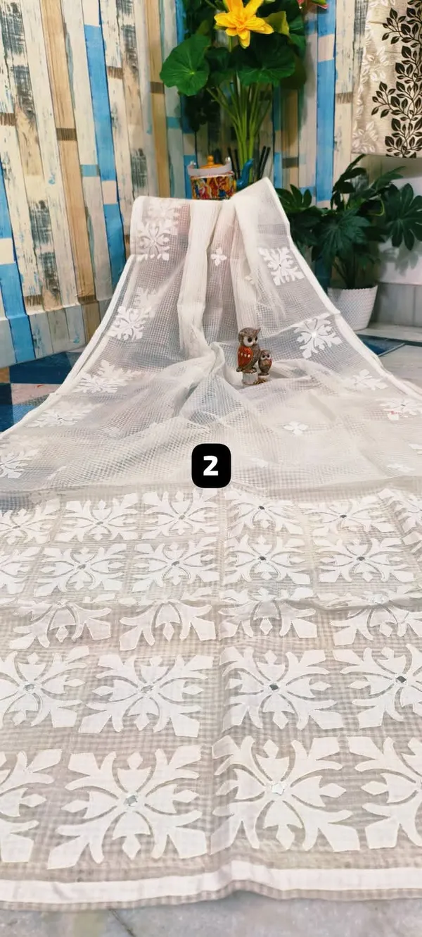 White_Resham_Kota_Applique_Work_Saree_For_Women