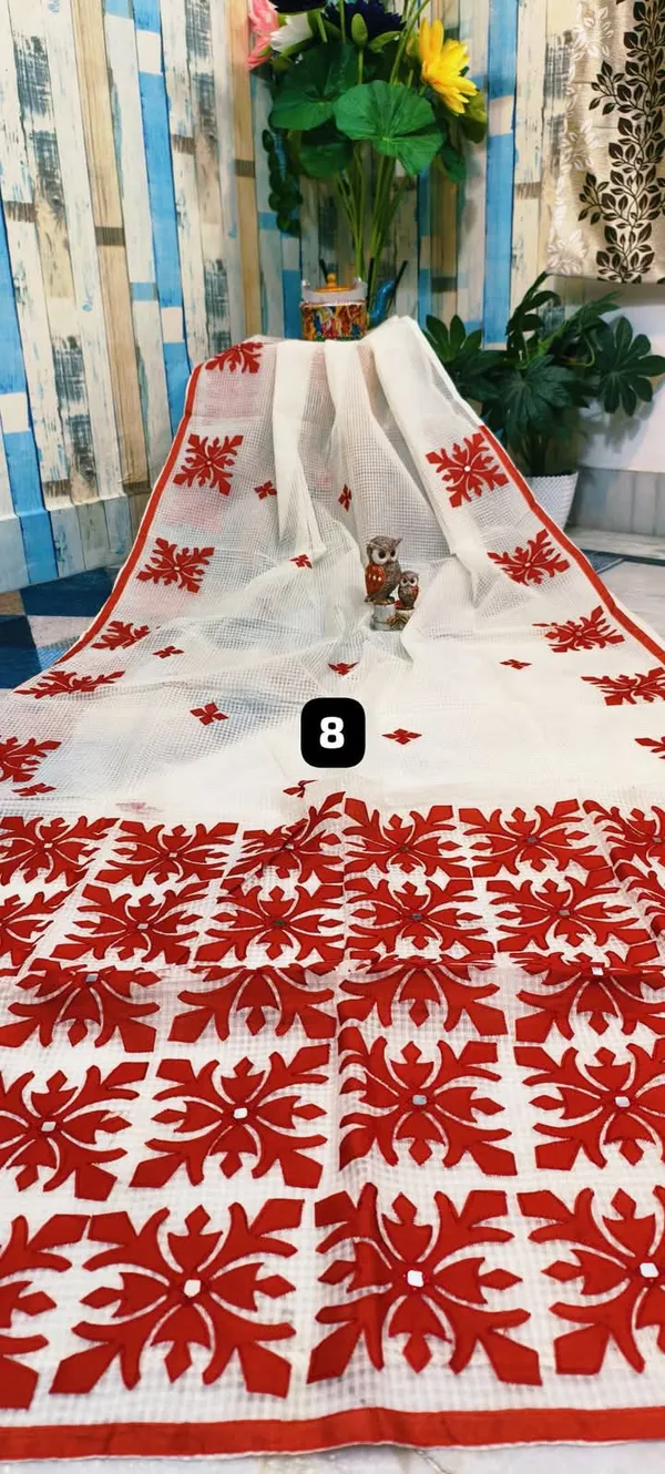 White_Resham_Kota_Applique_Work_Saree_For_Women
