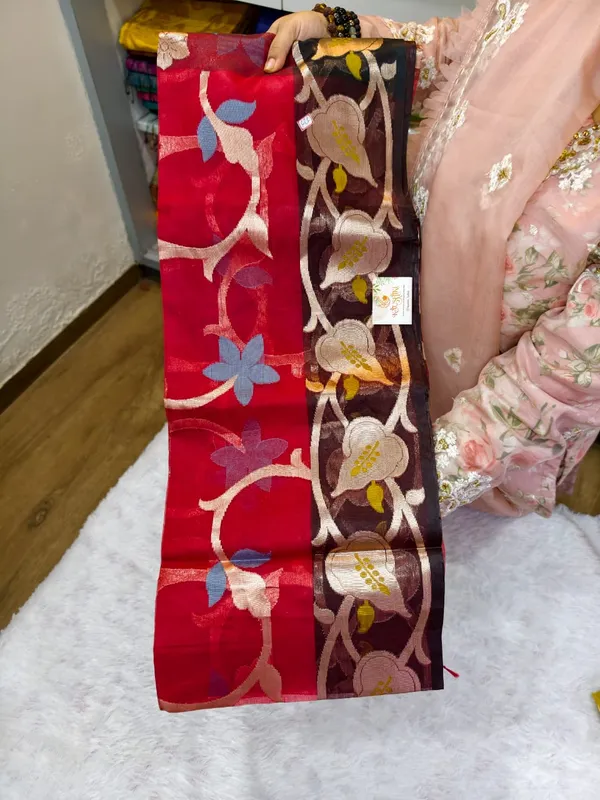 Red_Brown_Pure_Muslin_Silk_Saree_For_Women