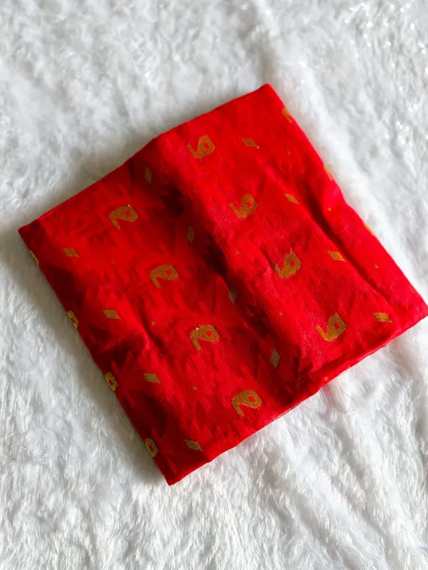 Hot_Red_Pure_Tant_Cotton_Handloom_Saree_For_Women