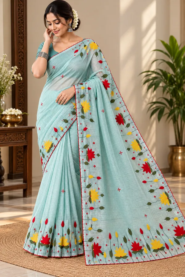 Light_Blue_Resham_Kota_Applique_Saree_For_Women