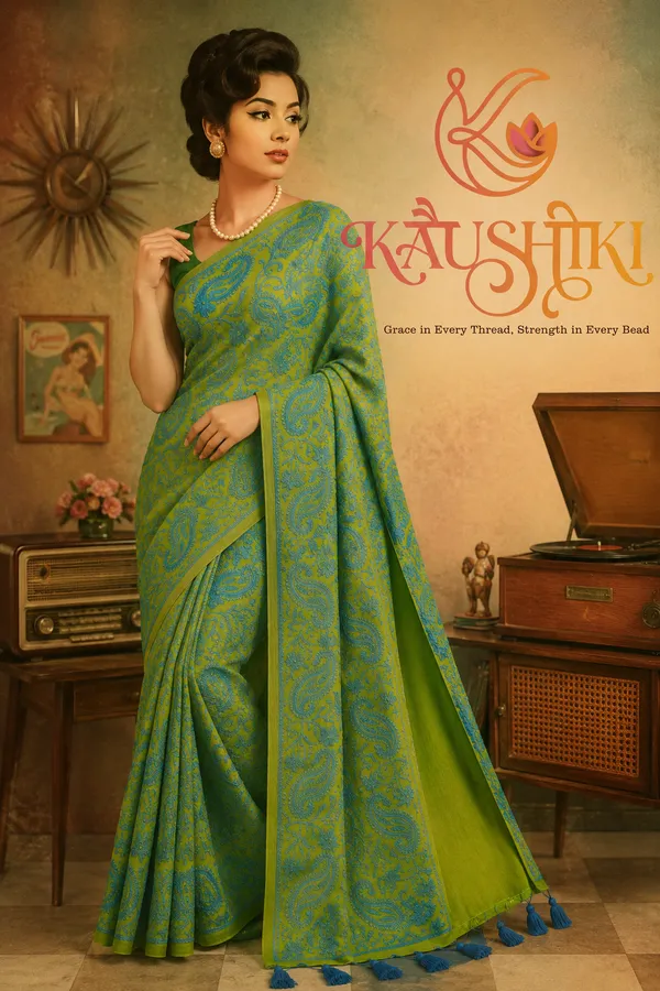Parrot_Green_Mul_Cotton_Chikankari_Saree_For_Women