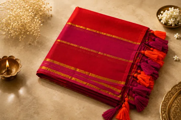 Red_Orange_Mul_Cotton_Zari_Striped_Saree_For_Women
