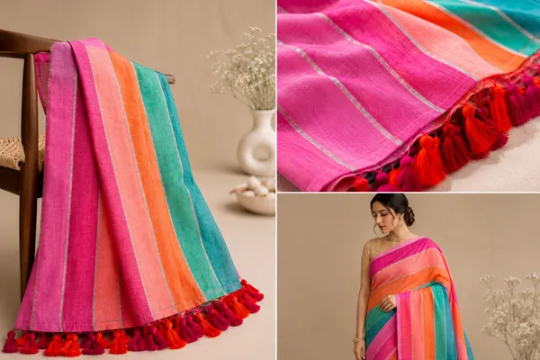 Multicolor_Mul_Cotton_Zari_Striped_Saree_For_Women