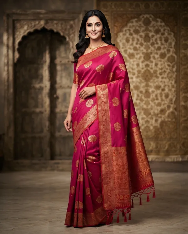Pink_Dola_Silk_Golden_Zari_Motifs_Saree_For_Women
