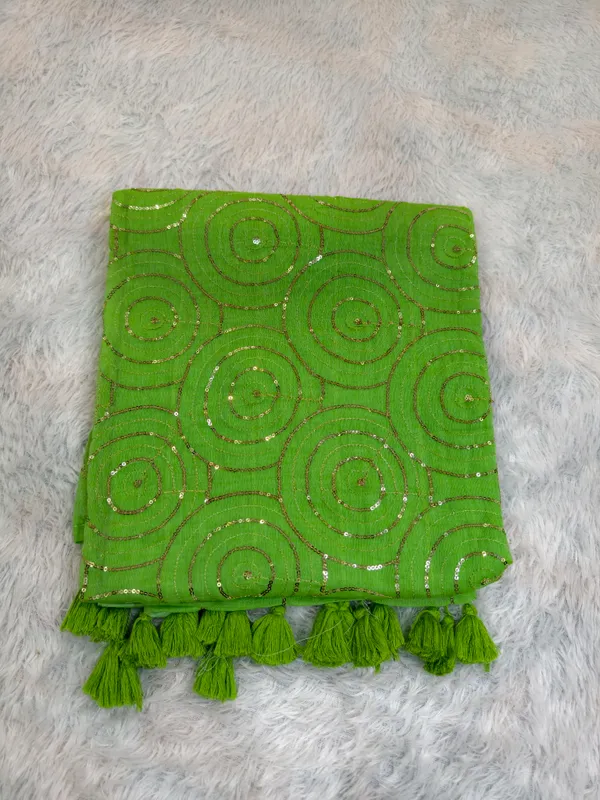 Green_Mul_Cotton_Sequence_Work_Saree_For_Women