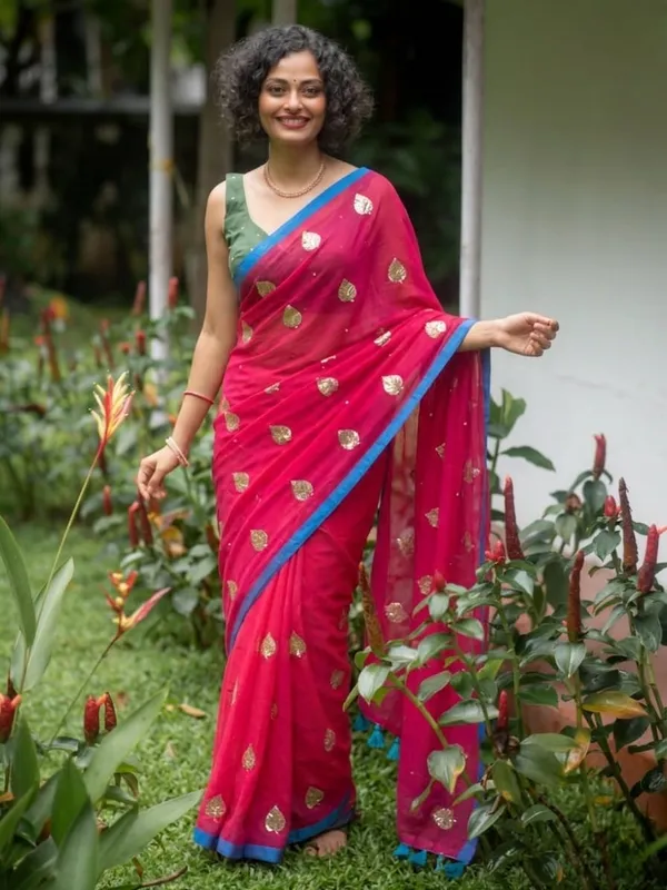 Rani_Pink_Pure_Mul_Cotton_Saree_For_Women