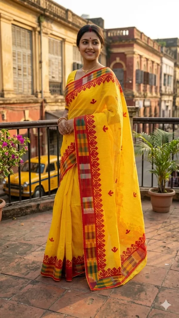 Yellow_Resham_Kota_Applique_Saree_For_Women