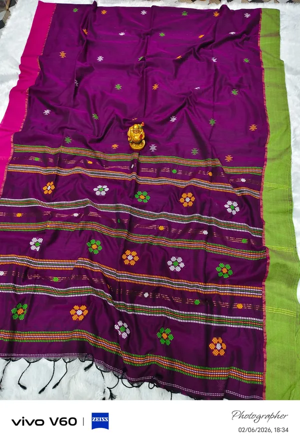 Purple_Pure_Soft_Cotton_Handloom_Saree_For_Women