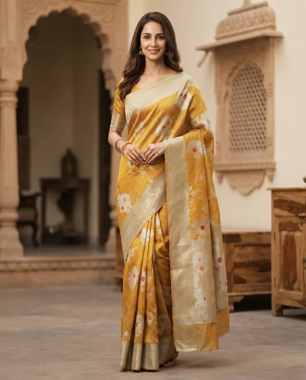 Golden_Soft_Tissue_Banarasi_Meenakari_Woven_Saree_For_Women