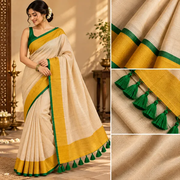 Cream_Mul_Cotton_Zari_Border_Saree_For_Women