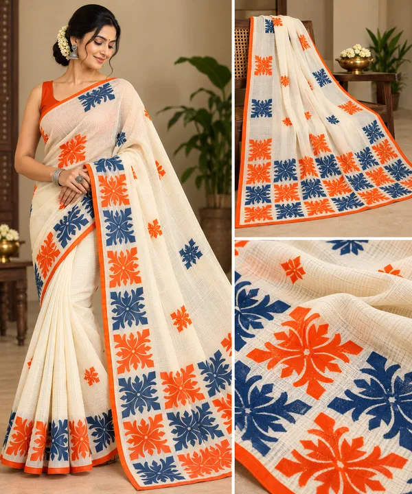 White_Resham_Kota_Applique_Work_Saree_For_Women