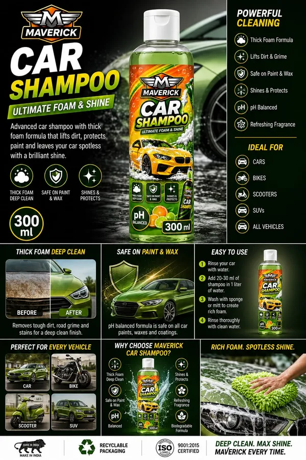 Maverick_Silicone_Dashboard_Polish_And_Tyre_Guard,Foam_&_Shine_Shampoo_300Ml_Car_Interior_Care