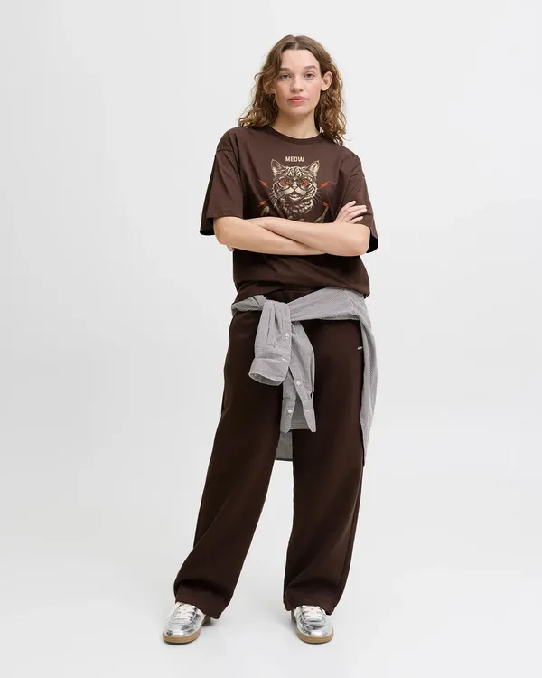 Crazy_Meow_Women_Oversized_T-Shirt