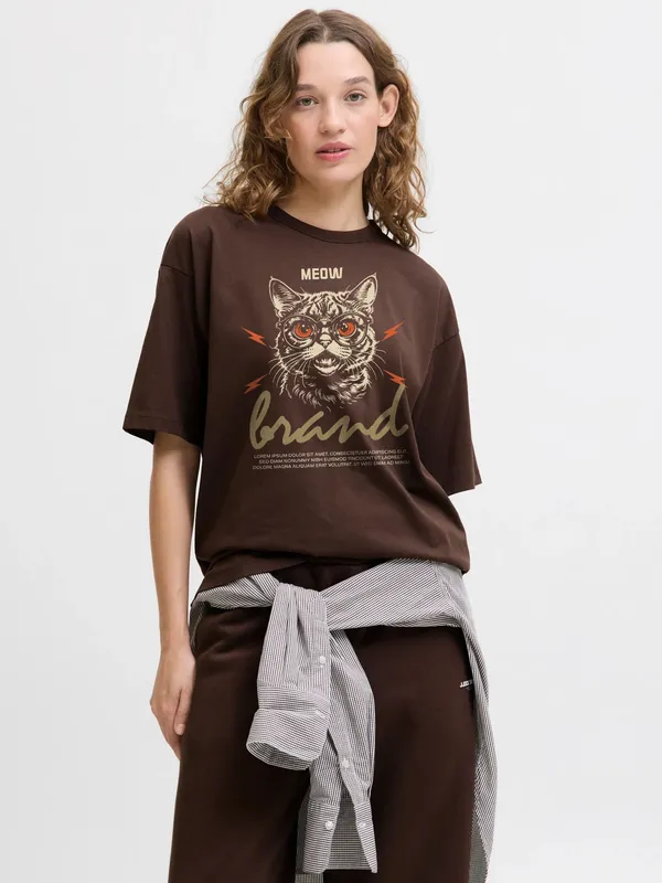 Crazy_Meow_Women_Oversized_T-Shirt