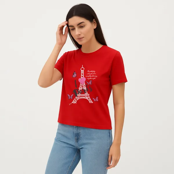 Women's_Red_I_Love_Paris_Graphic_Printed_T-Shirt_Soft_Cotton_Casual_Tee