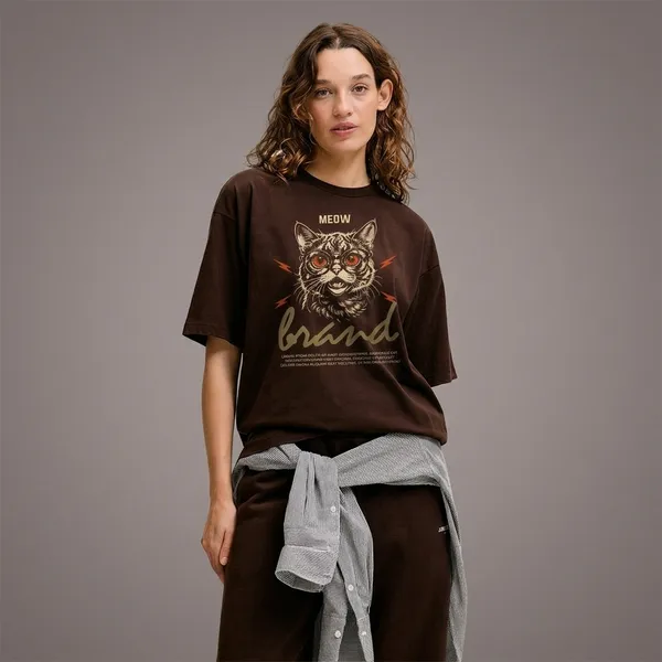 Crazy_Meow_Women_Oversized_T-Shirt