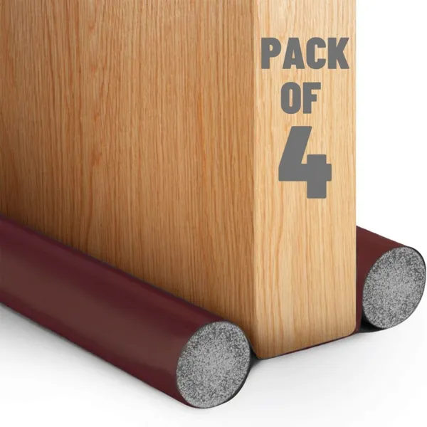 KRISAA_Door_Bottom_Sealing_Strip_Guard_for_Home_Pack_of_4,_Size_-_36_inch,_Brown_Door_Mounted_Door_Stopper_(Brown)