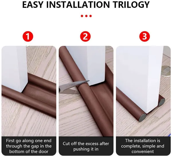 KRISAA_Door_Bottom_Sealing_Strip_Guard_for_Home_Pack_of_4,_Size_-_36_inch,_Brown_Door_Mounted_Door_Stopper_(Brown)