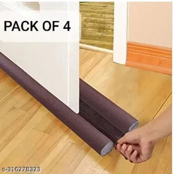 KRISAA_Door_Bottom_Sealing_Strip_Guard_for_Home_Twin_Under_Door_39_Inch_Pack_Of_4)_Door_Guard_Gap_Filler_for_Door_Bottom_Seal_Strip_-_Sound-Proof,_Door_Stopper_Door_Mounted_Door_Stopper_(Brown)