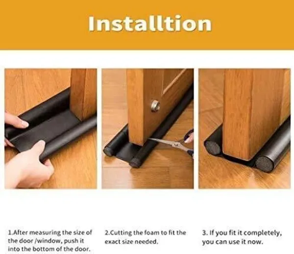 KRISAA_Door_Bottom_Sealing_Strip_Guard_for_Home_Twin_Under_Door_39_Inch_Pack_Of_4)_Door_Guard_Gap_Filler_for_Door_Bottom_Seal_Strip_-_Sound-Proof,_Door_Stopper_Door_Mounted_Door_Stopper_(Brown)