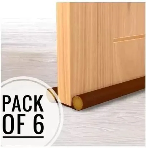 KRISAA_Door_Stoppers_|_Seal_|_Closers_|Bottom|_(Pack_of_6,_39_INCH)_Strip_Guard_Sealing_Strip_Guard_for_Home/Office_Door_Mounted_Door_Stopper_(Brown)_Floor_Mounted_Door_Stopper_(Brown)