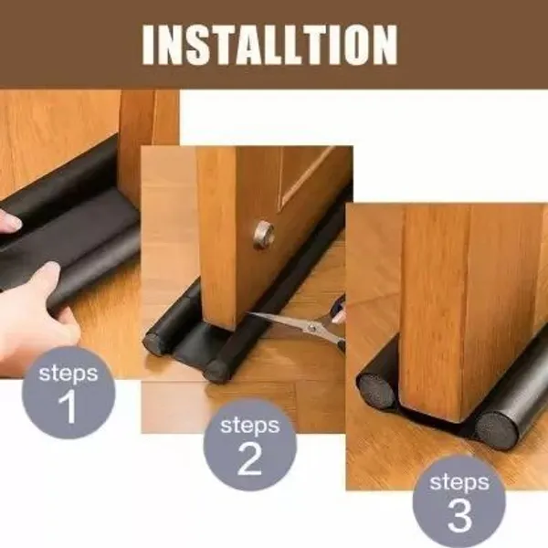 KRISAA_Door_Stoppers_|_Seal_|_Closers_|Bottom|_(Pack_of_6,_39_INCH)_Strip_Guard_Sealing_Strip_Guard_for_Home/Office_Door_Mounted_Door_Stopper_(Brown)_Floor_Mounted_Door_Stopper_(Brown)