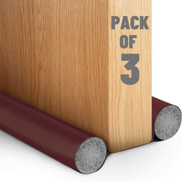 KRISAA_Door_Guard_Gap_Filler_for_Door_Bottom_Seal_Strip_pack_of_3_Size_-_36_inch,_Brown_Floor_Mounted_Door_Stopper_(Brown)