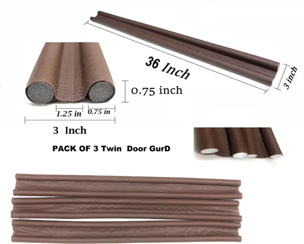 KRISAA_Door_Guard_Gap_Filler_for_Door_Bottom_Seal_Strip_pack_of_3_Size_-_36_inch,_Brown_Floor_Mounted_Door_Stopper_(Brown)