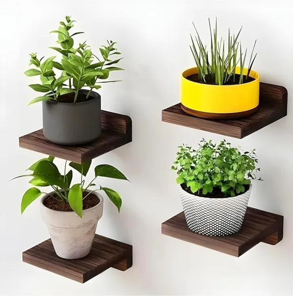 KRISAA_Wooden_Floating_Wall_Shelves,_Mini_Display_Storage_Organizer_for_Living_Room_Wooden_Wall_Shelf_(Number_of_Shelves_-_4,_Brown)