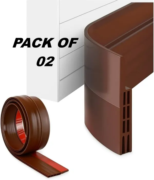 KRISAA_Silicone_Door_sealing_Strip(_39-Inch_pack_of_02)_for_Blocking_Insects,_Cockroaches,_Air_(HOT_&_COLD),_Dust_and_Noise,_Dust_Door_Mounted_Door_Stopper_(Brown)