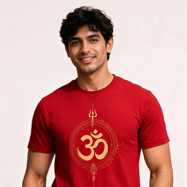 Red_Cotton_Crew_Neck_Om_Graphic_T-Shirt_For_Men