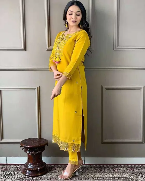 Oxn_Women_Embroidered_Straight_Kurta_Set_(Yellow)