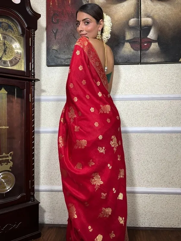 Oxin_Printed_Banarasi_Jacquard_Saree_(Red)