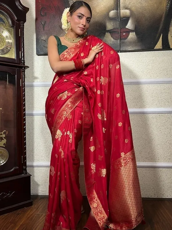 Oxin_Printed_Banarasi_Jacquard_Saree_(Red)