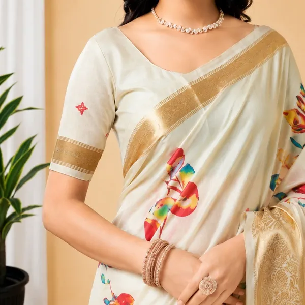 Oxin_Floral_Print_Banarasi_Jacquard_Saree_(Cream)